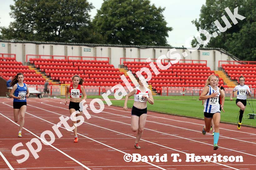 Girls under-15s 200 metres at the Gateshead Tartan Games Open.
